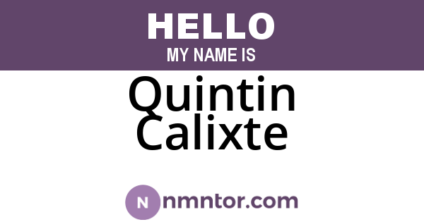 Quintin Calixte