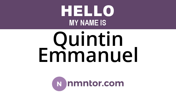 Quintin Emmanuel