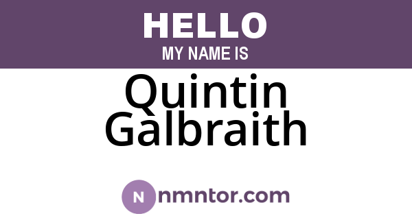 Quintin Galbraith