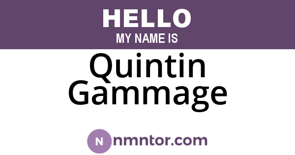 Quintin Gammage