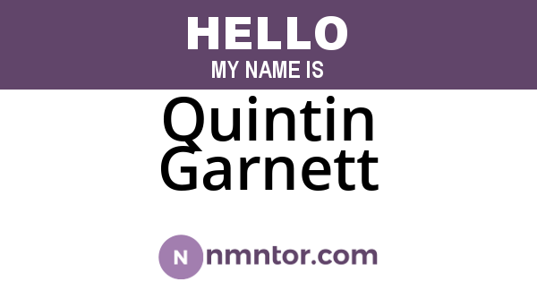 Quintin Garnett