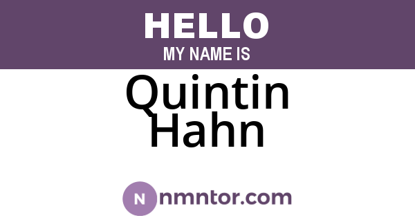 Quintin Hahn