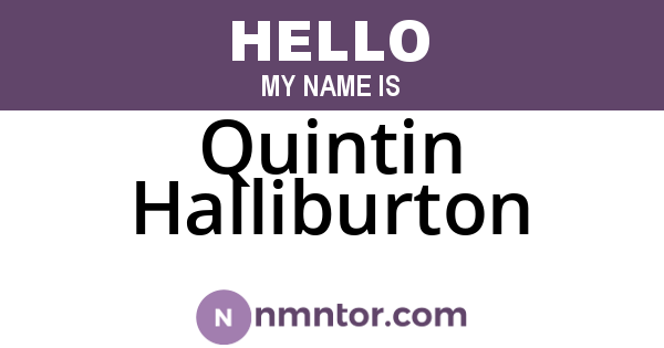 Quintin Halliburton