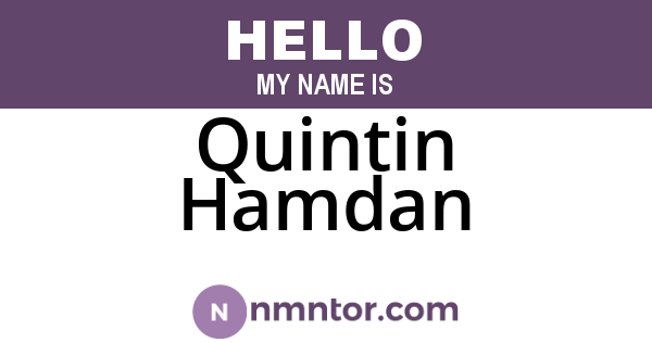 Quintin Hamdan