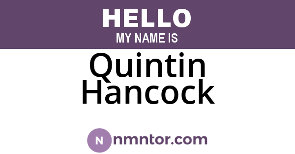 Quintin Hancock