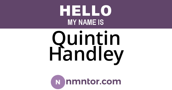 Quintin Handley
