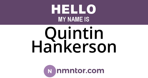 Quintin Hankerson