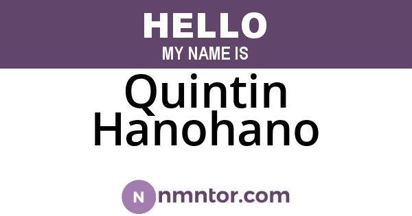 Quintin Hanohano