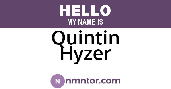 Quintin Hyzer