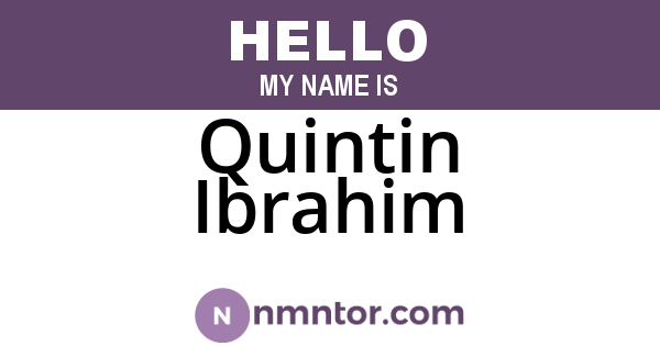Quintin Ibrahim