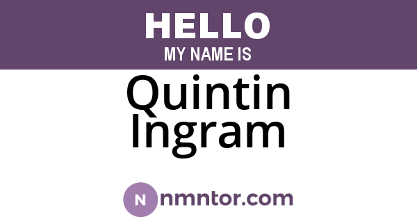 Quintin Ingram