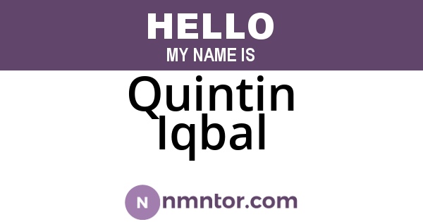 Quintin Iqbal