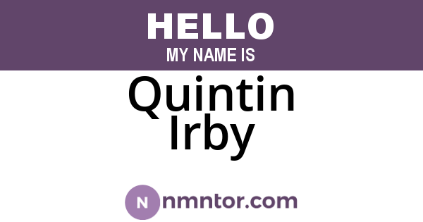 Quintin Irby