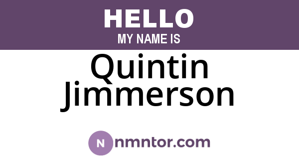 Quintin Jimmerson