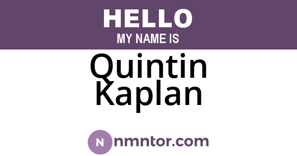 Quintin Kaplan