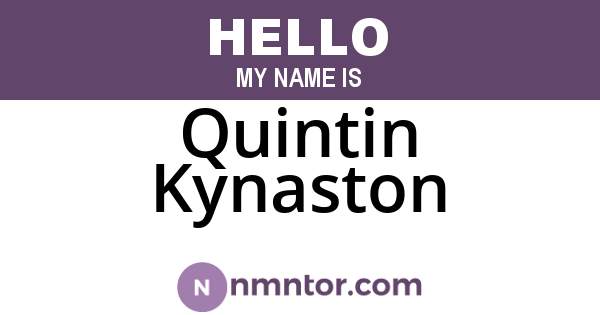 Quintin Kynaston