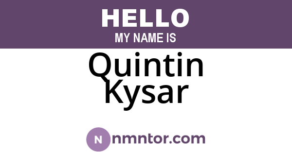 Quintin Kysar