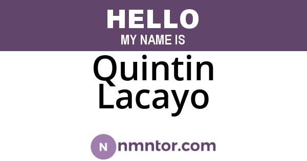 Quintin Lacayo