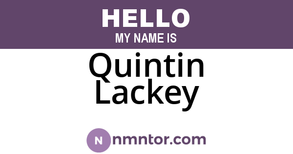 Quintin Lackey