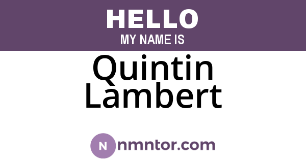 Quintin Lambert
