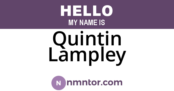 Quintin Lampley