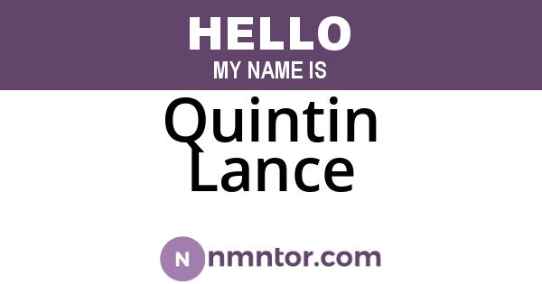 Quintin Lance
