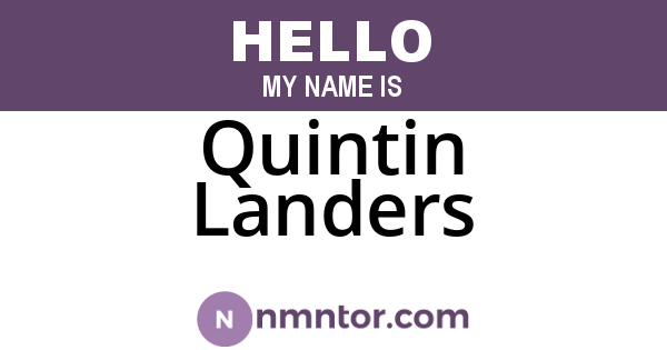 Quintin Landers