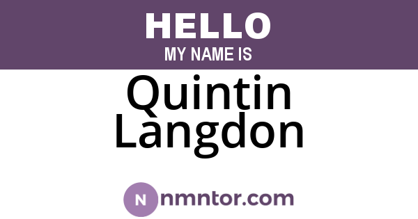 Quintin Langdon