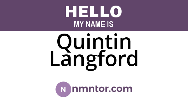 Quintin Langford