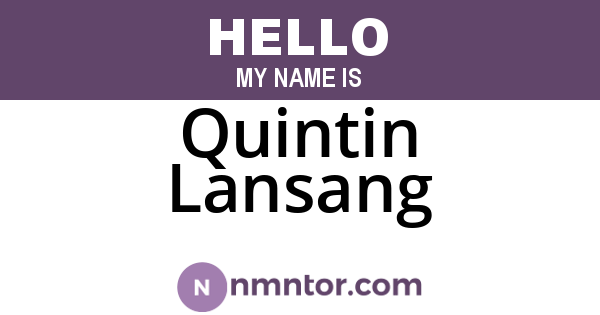 Quintin Lansang