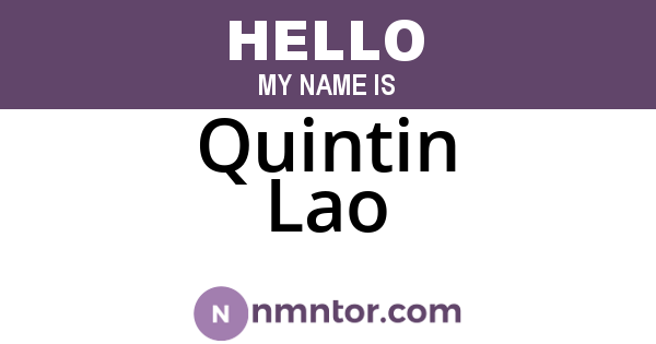 Quintin Lao