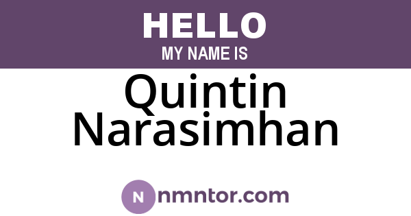 Quintin Narasimhan