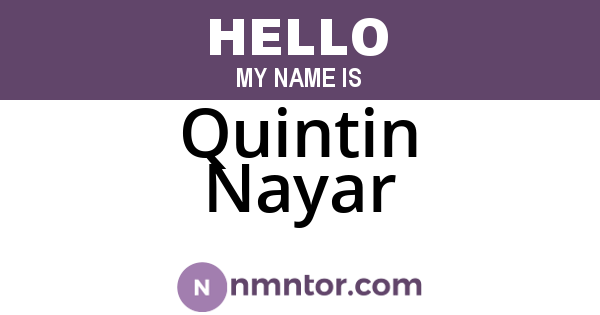Quintin Nayar