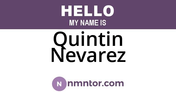 Quintin Nevarez