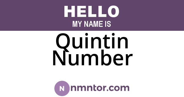 Quintin Number