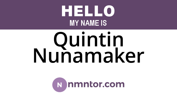 Quintin Nunamaker
