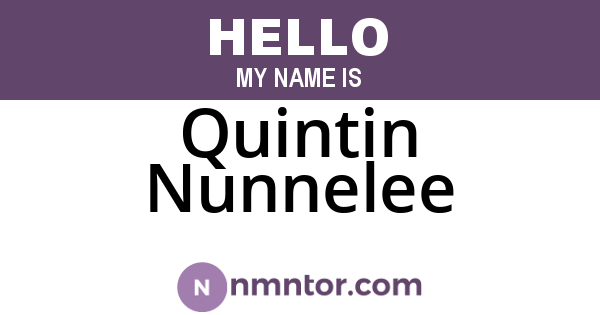 Quintin Nunnelee
