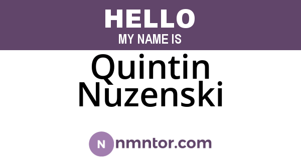 Quintin Nuzenski