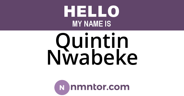 Quintin Nwabeke