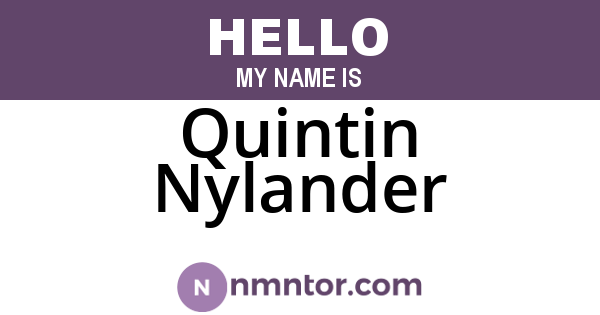 Quintin Nylander