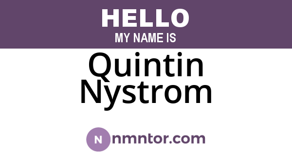 Quintin Nystrom