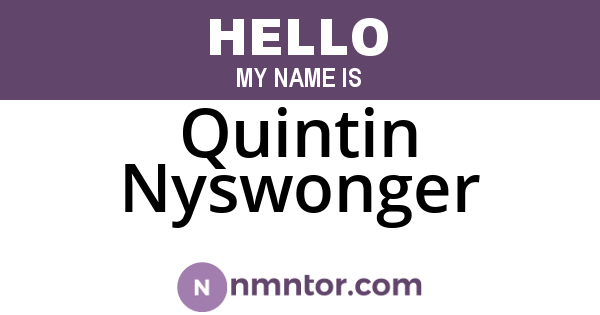Quintin Nyswonger