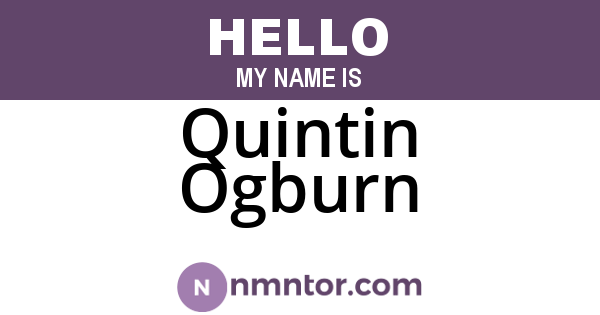 Quintin Ogburn