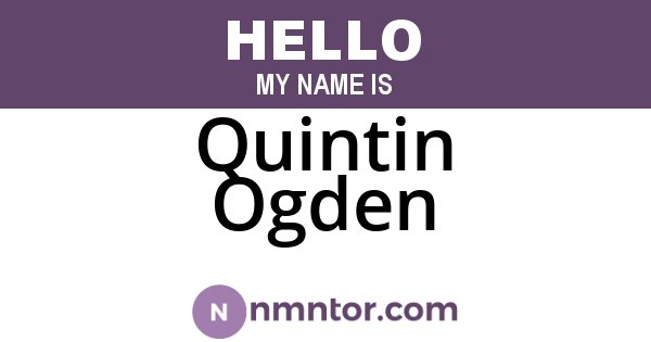 Quintin Ogden