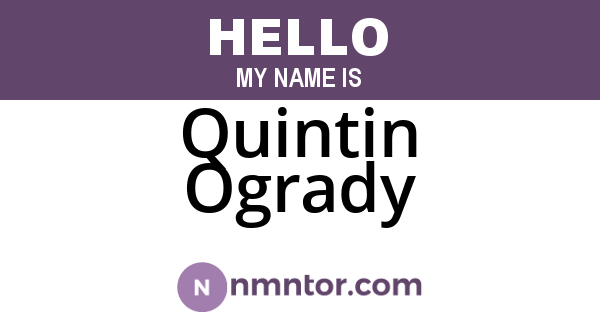 Quintin Ogrady