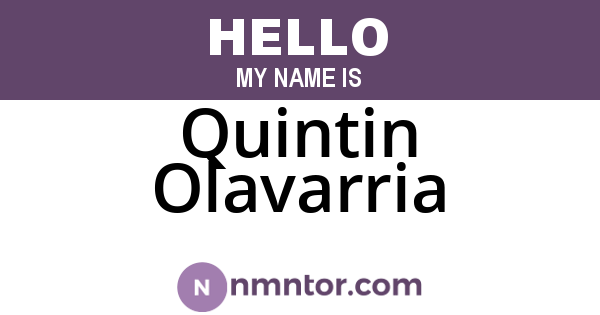 Quintin Olavarria