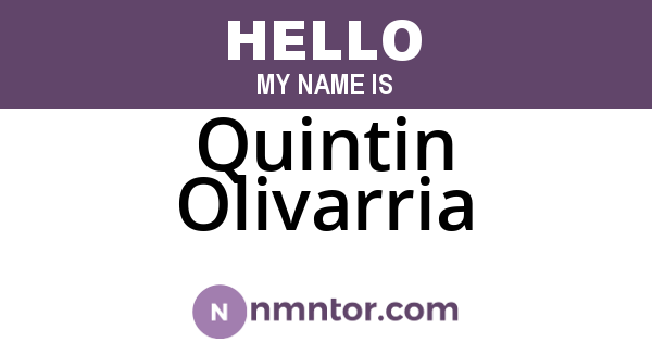 Quintin Olivarria