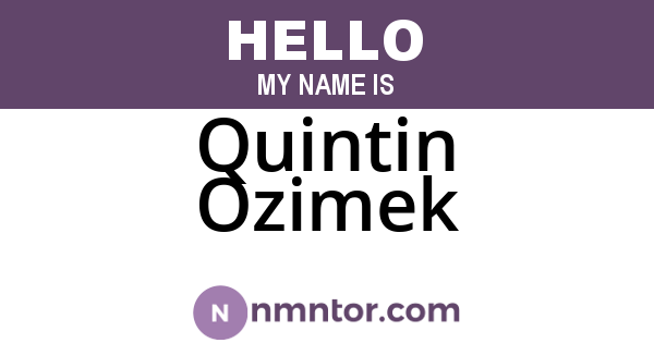 Quintin Ozimek
