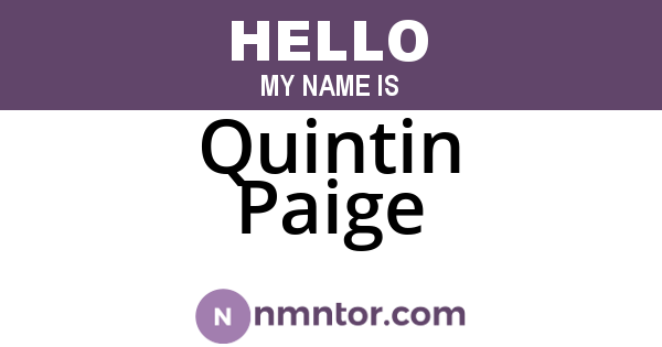Quintin Paige