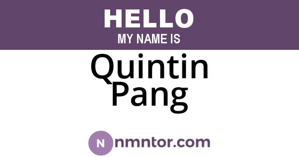 Quintin Pang